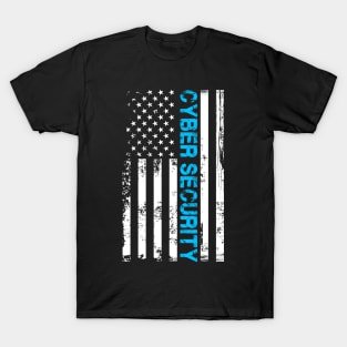 Cybersecurity US Flag Tech Security T-Shirt